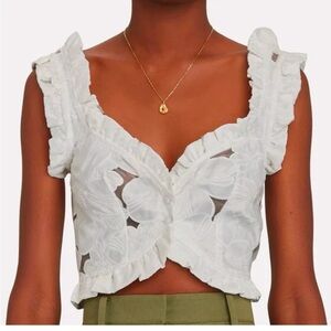 For love and lemons Evelyn cropped ruffle tank. Size small. NWT